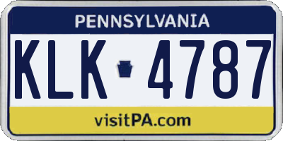 PA license plate KLK4787