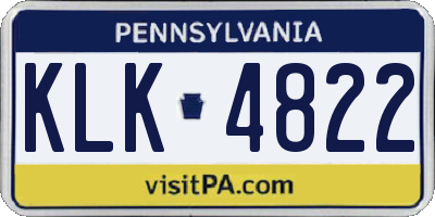 PA license plate KLK4822