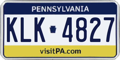PA license plate KLK4827
