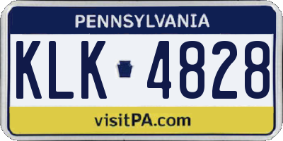 PA license plate KLK4828