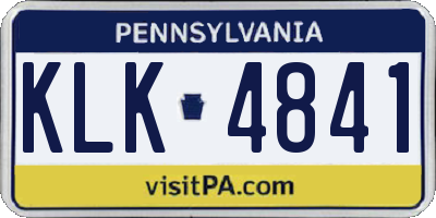 PA license plate KLK4841
