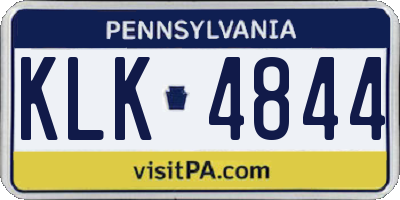 PA license plate KLK4844