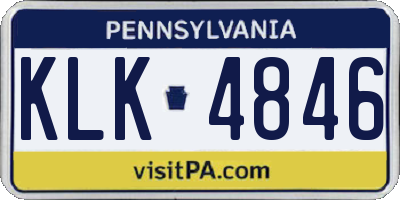 PA license plate KLK4846