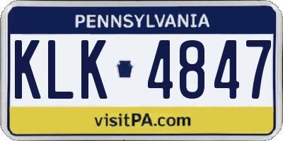 PA license plate KLK4847