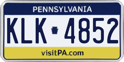 PA license plate KLK4852
