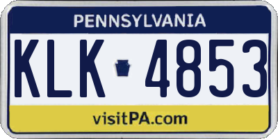 PA license plate KLK4853