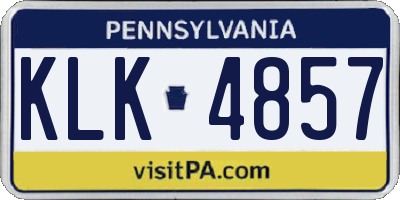 PA license plate KLK4857