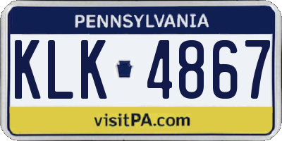 PA license plate KLK4867