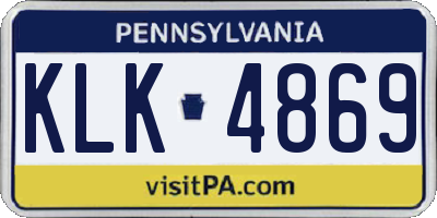 PA license plate KLK4869
