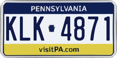 PA license plate KLK4871