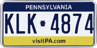 PA license plate KLK4874