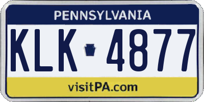 PA license plate KLK4877
