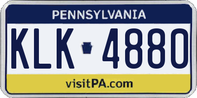 PA license plate KLK4880