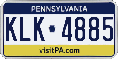 PA license plate KLK4885