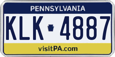 PA license plate KLK4887