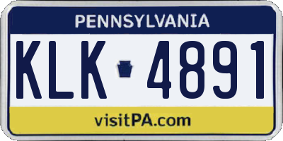 PA license plate KLK4891