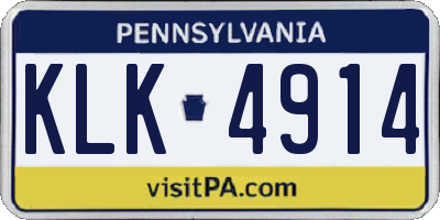 PA license plate KLK4914