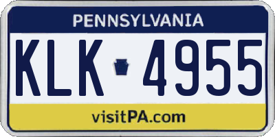 PA license plate KLK4955