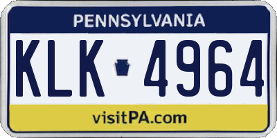 PA license plate KLK4964