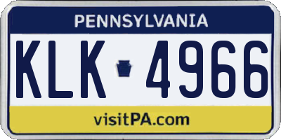 PA license plate KLK4966