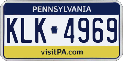 PA license plate KLK4969