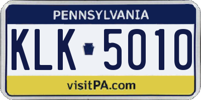 PA license plate KLK5010