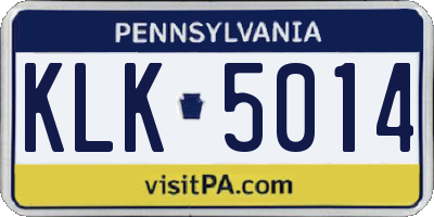 PA license plate KLK5014