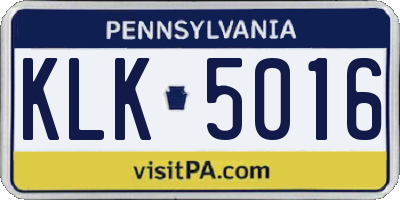 PA license plate KLK5016