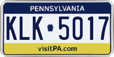 PA license plate KLK5017