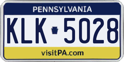PA license plate KLK5028