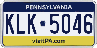 PA license plate KLK5046