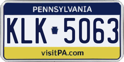 PA license plate KLK5063