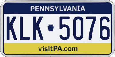 PA license plate KLK5076
