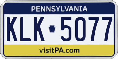 PA license plate KLK5077