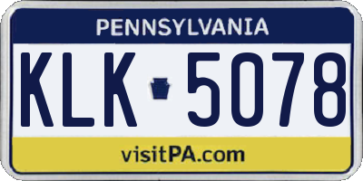 PA license plate KLK5078