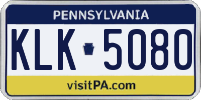 PA license plate KLK5080
