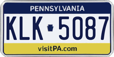 PA license plate KLK5087