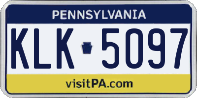 PA license plate KLK5097