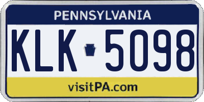 PA license plate KLK5098