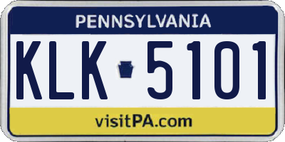PA license plate KLK5101