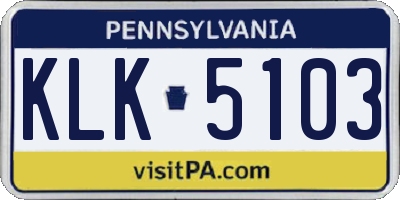 PA license plate KLK5103