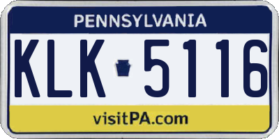 PA license plate KLK5116