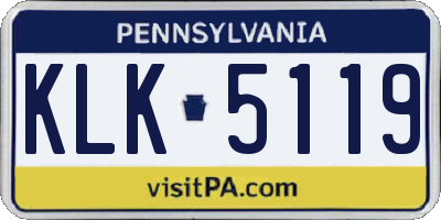 PA license plate KLK5119