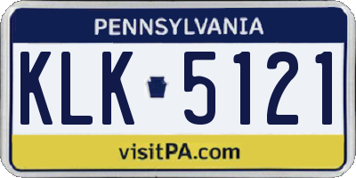 PA license plate KLK5121