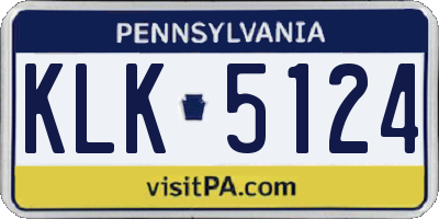 PA license plate KLK5124