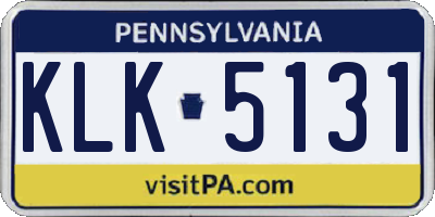 PA license plate KLK5131
