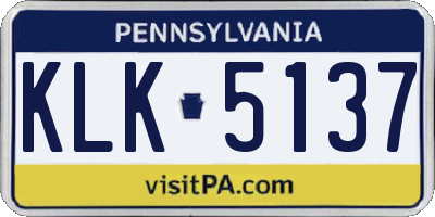 PA license plate KLK5137
