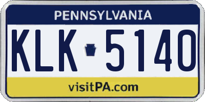 PA license plate KLK5140