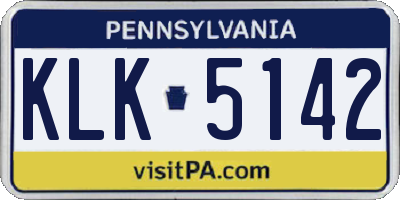 PA license plate KLK5142