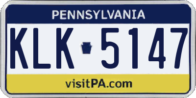 PA license plate KLK5147